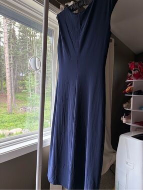 Classic Navy Sleeveless Midi Dress